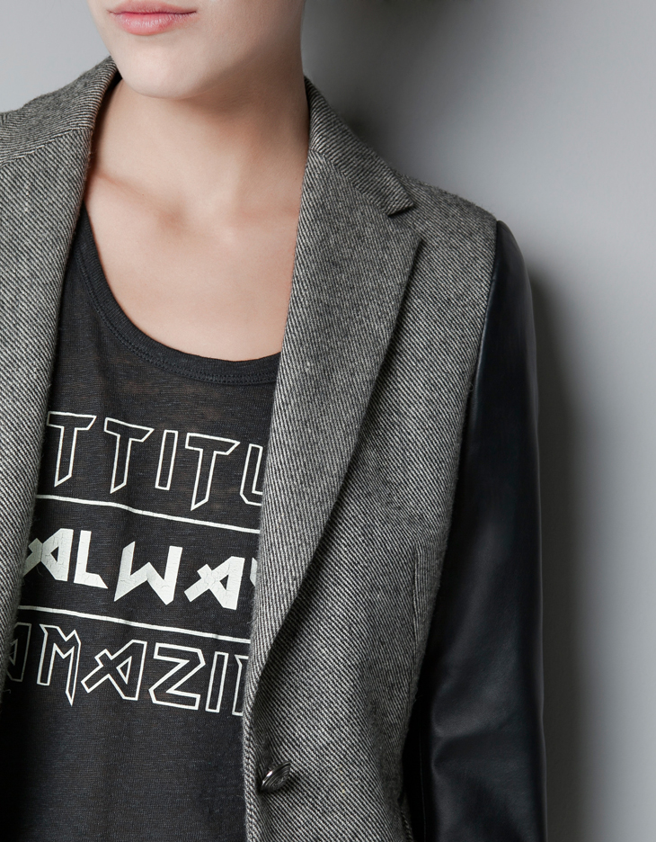 Veste manches cuir Zara