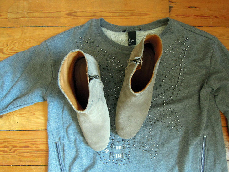 sweat_gris_perles_hm_boots_dickers_isabel_marant
