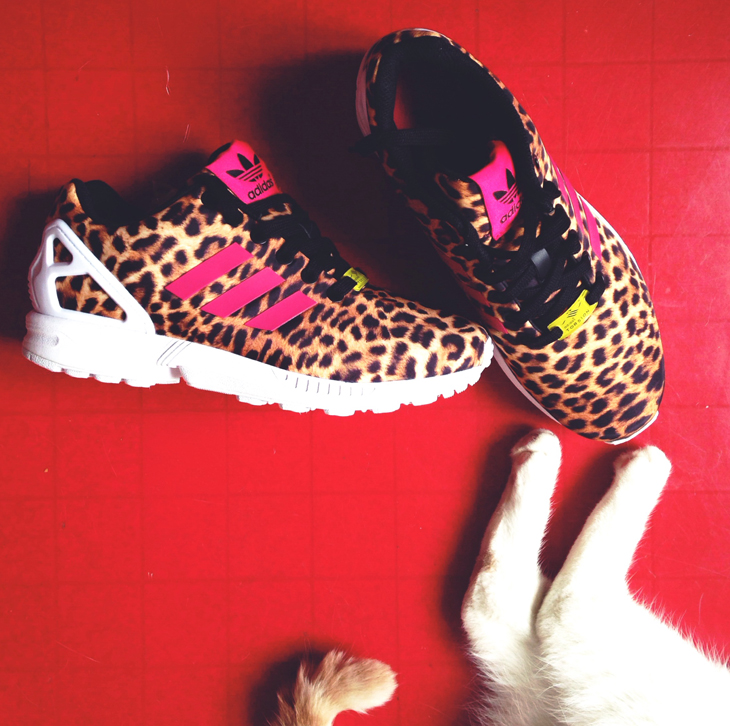 baskets femme adidas zx flux noir leopard blanc